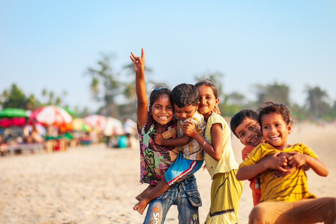 Indian Children at Beach, Goa